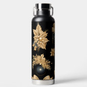 ZWART EN GOUD KERSTFEEST KERSTVERSIERINGEN WATERFLES (Voorkant)