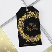 Zwart en goud Kerstmis Cadeaulabel