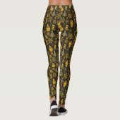 Zwart en Goud Kerstmispatroon Leggings (Achterkant)