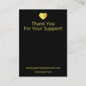 Zwart en goud Ketting- en oorscherm Visitekaartje (Achterkant)