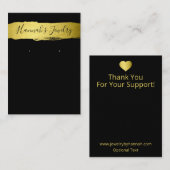 Zwart en goud Ketting- en oorscherm Visitekaartje (Voorkant / Achterkant)