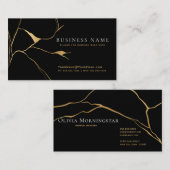 Zwart en Goud Kintsugi Professioneel Visitekaartje (Voorkant / Achterkant)
