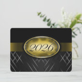 Zwart en Goud Klas van 2026 Kaart (Staand voorkant)