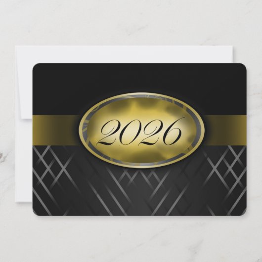Zwart en Goud Klas van 2026 Kaart (Voorkant)