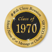 Zwart en Goud Klasse van 1970 Geschenken, Klasse R Magneet (Voorkant)