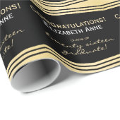 Zwart en goud, klasse van 2016, speciaal aangepast cadeaupapier (Rol Hoek)