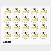 Zwart en Goud Klasse van 2024 Graduation Party Ronde Sticker (Vel)