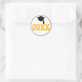 Zwart en Goud Klasse van 2024 Graduation Party Ronde Sticker (Tas)