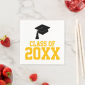 Zwart en Goud Klasse van 2024 Graduation Party Servet (Insitu)