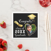 Zwart en Goud Klasse van 2025 Foto Afstuderen Servet (Insitu)