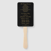 Zwart en goud klassieke Art Deco bruiloft programm Handwaaier (Achterkant)