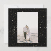 Zwart en goud klassieke bruiloft bedankkaart (Achterkant)