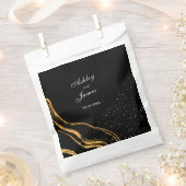 Zwart en goud klassieke bruiloft bedankzakje (Geknipt)