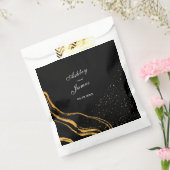 Zwart en goud klassieke bruiloft bedankzakje (Gezegeld)