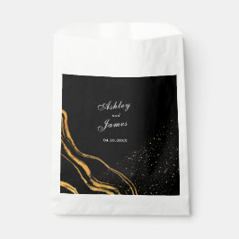 Zwart en goud klassieke bruiloft bedankzakje