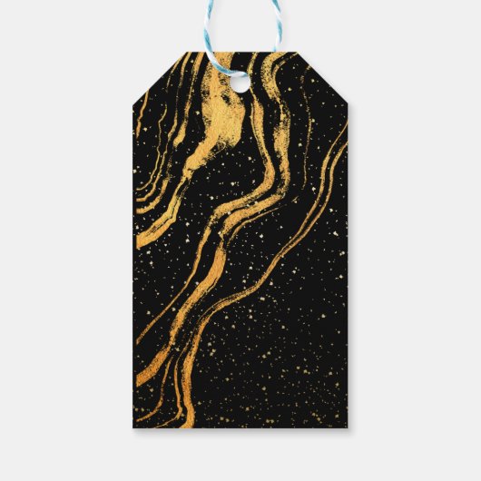 Zwart en goud klassieke bruiloft cadeaulabel (Achterkant)