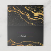 Zwart en goud klassieke bruiloft plaatskaartje (Buitenkant ongevouwen)