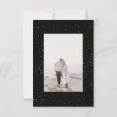 Zwart en goud klassieke bruiloft save the date (Achterkant)