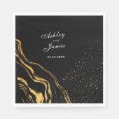 Zwart en goud klassieke bruiloft servet (Voorkant)