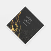 Zwart en goud klassieke bruiloft servet (Hoek)