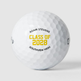 Zwart en Goud Klassieke Varsity Afstudeerklas  Golfballen