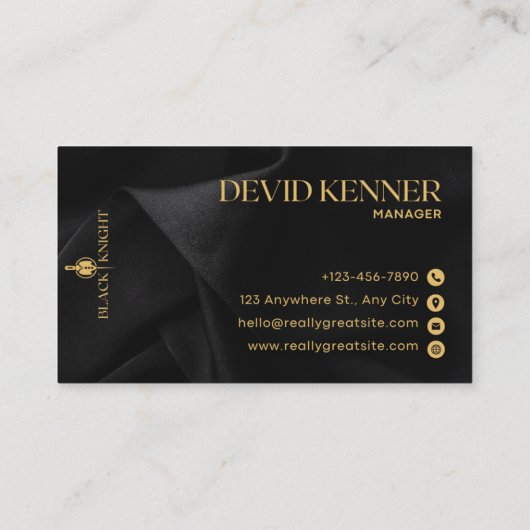 Zwart en goud kleding merk visitekaartje (Achterkant)