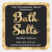 Zwart en goud klein badzout label (Voorkant)