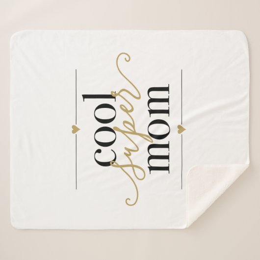 Zwart en Goud Koele Super Moeder Modern Elegaant Sherpa Deken (Voorkant (horizontaal))