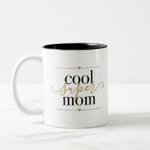 Zwart en Goud Koele Super Moeder Modern Elegant Tweekleurige Koffiemok