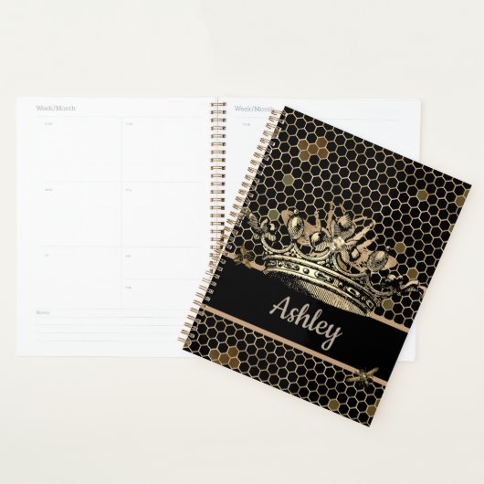 Zwart en Goud Koningin Bee Planner (Display)