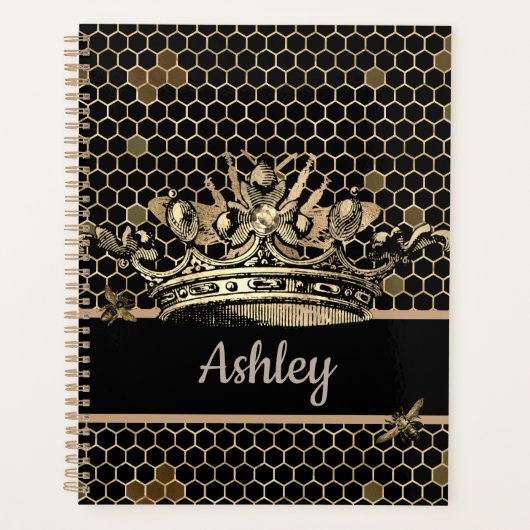 Zwart en Goud Koningin Bee Planner (Voorkant)