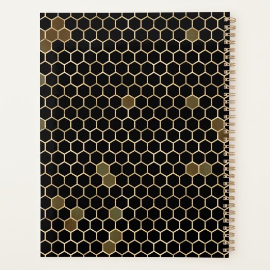 Zwart en Goud Koningin Bee Planner (Achterkant)