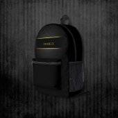 Zwart en Goud Koolstofpatroon Modern Monogram Bedrukte Rugzak