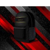 Zwart en Goud Koolstofpatroon Modern Monogram Bedrukte Rugzak