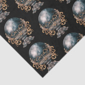 Zwart en Goud Kristallen Bal Patroon Halloween Tissuepapier (Detail)