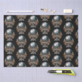 Zwart en Goud Kristallen Bal Patroon Halloween Tissuepapier (Craft)