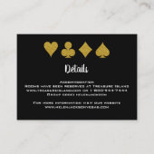 Zwart en Goud Las Vegas Casino bruiloft details Informatiekaartje (Voorkant)