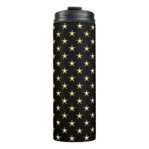 Zwart en Goud Leger Patroon Thermosbeker