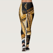 Zwart en goud leggings (Achterkant)