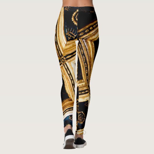 Zwart en goud leggings (Achterkant)