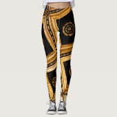 Zwart en goud leggings (Voorkant)