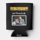 Zwart en goud Liefde je papa beste vrienden foto Blikjeskoeler (Voorkant)