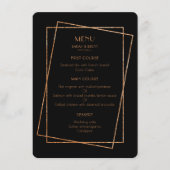 Zwart en goud lijst art deco bruiloft menu kaart (Voorkant)