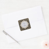 Zwart en Goud Lijst Wedding Sticker (Envelop)