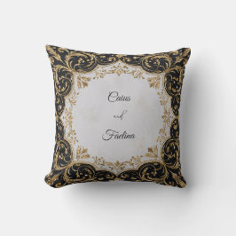 Zwart en Goud Lijst Wedding Sticker Kussen