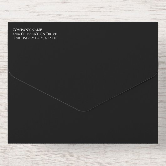 Zwart en goud Logo Grand Opening All In One Uitnodiging (Achterzijde)