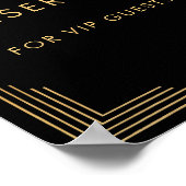 Zwart en Goud Logo VIP Event Reserved Table Sign Poster (Hoek)