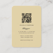 Zwart en Goud Luipaard Baas Dame QR Code Visitekaartje (Achterkant)