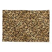 Zwart en goud luipaard dierenprint kussensloop (Achterkant)