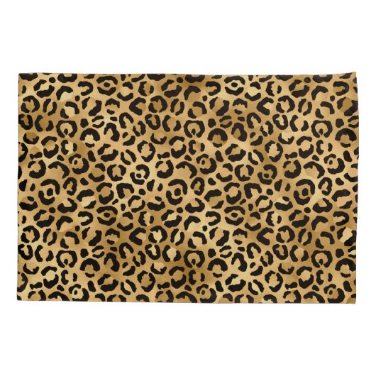 Zwart en goud luipaard dierenprint kussensloop (Achterkant)